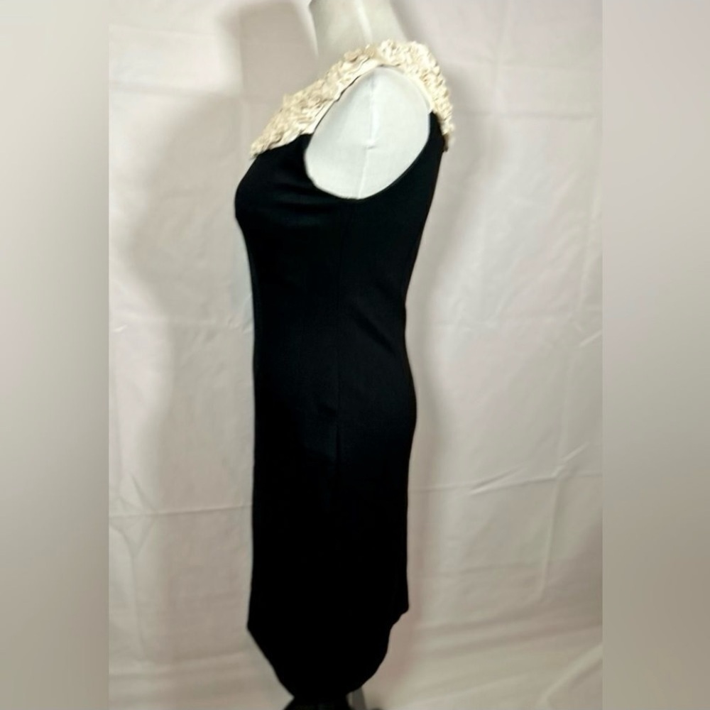 Taylor Classy Black Dress with Cream Ruffle Neckline ~ Elegance! - Picture 7 of 8